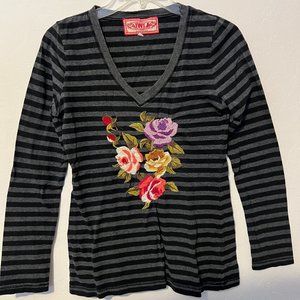 JWLA Johnny Was Long Sleeved Cotton Knit Top, Sz S